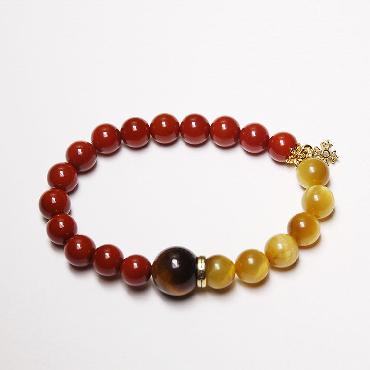 Fire Flow – Personalized Zodiac Bracelet China Southern Red Agate & Yellow Tiger’s Eye