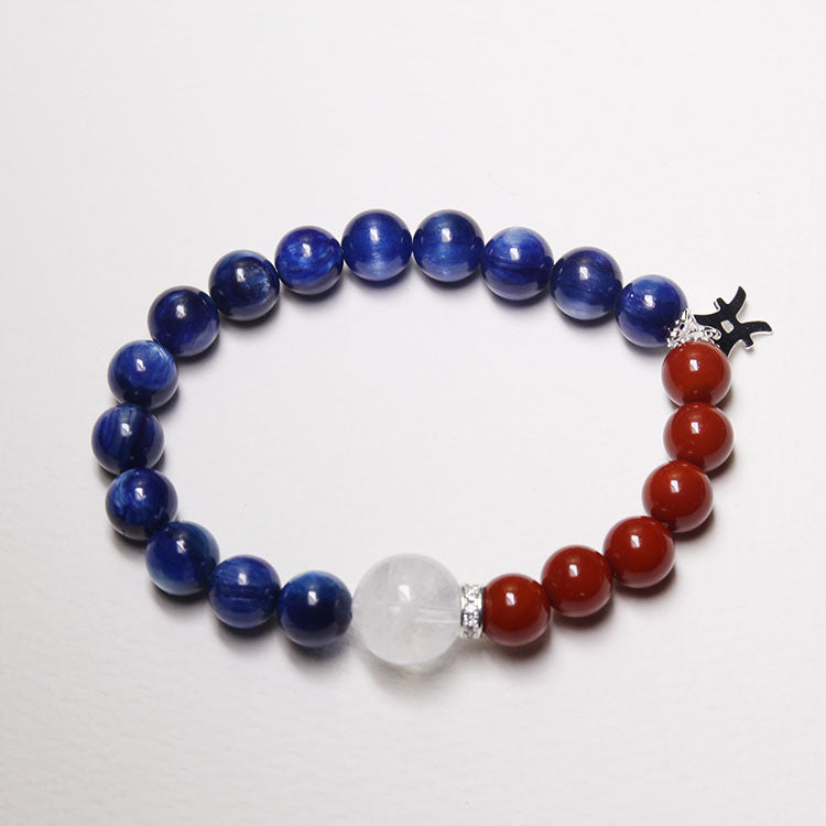Energy Flow Bracelet – Personalize Zodiac Blue Kyanite & Southern Red Agate (His & Hers)