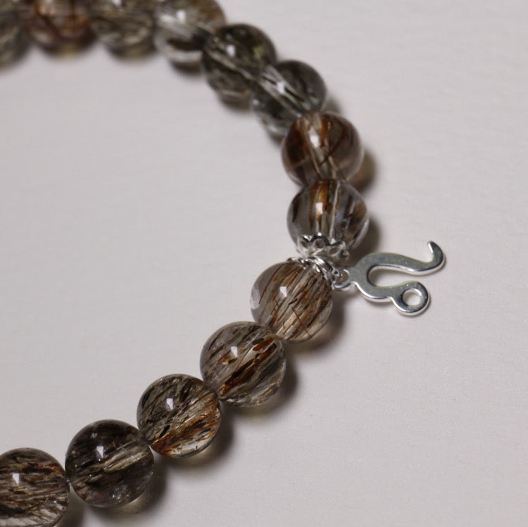 Celestial Balance – Personalize Zodiac Bracelet with Super Seven Crystal & White Phantom