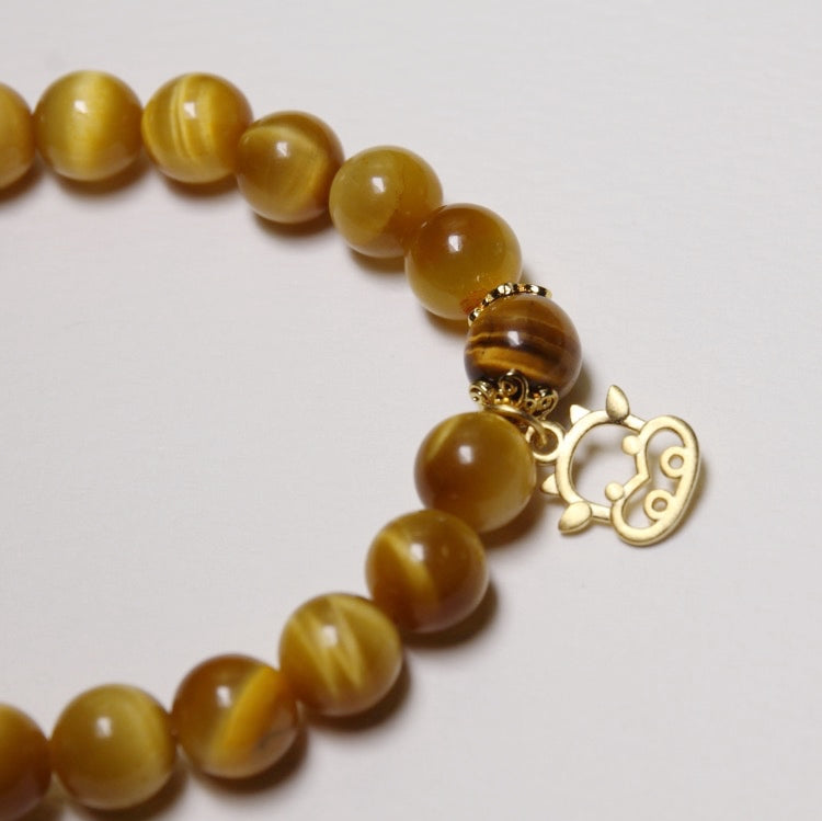 Earth Energy – Personalized Zodiac Bracelet with Yellow Tiger’s Eye & Tiger’s Eye Stones