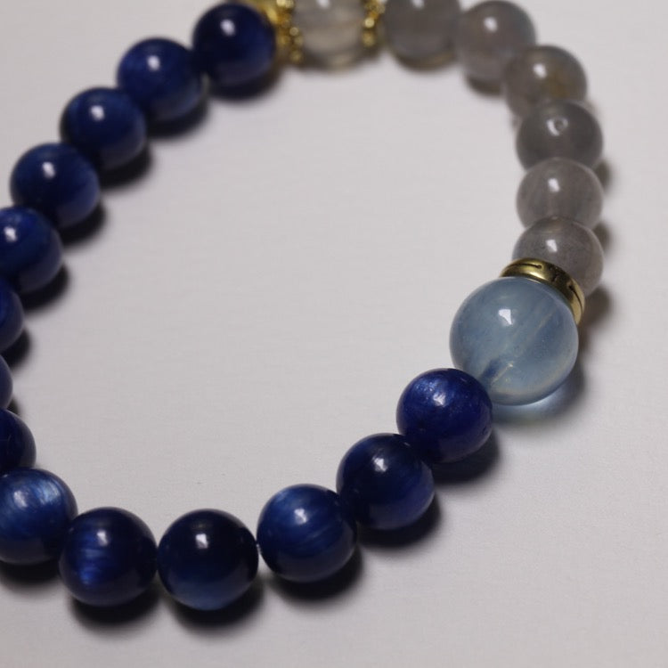 Ocean Harmony – Personalize Zodiac Bracelet with Blue Kyanite, Moonstone & Aquamarine