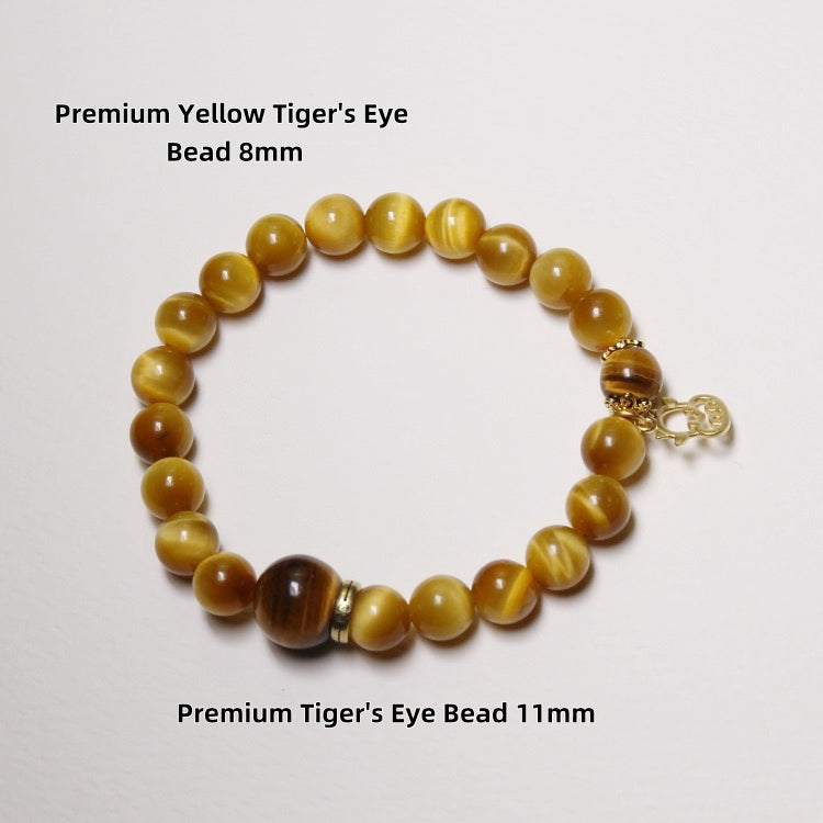Earth Energy – Personalized Zodiac Bracelet with Yellow Tiger’s Eye & Tiger’s Eye Stones