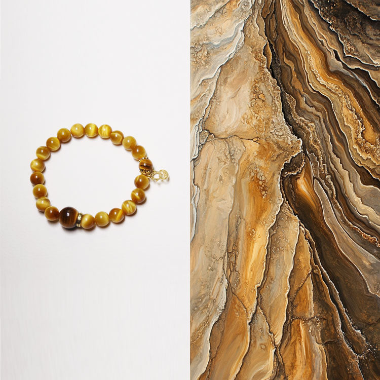 Earth Energy – Personalized Zodiac Bracelet with Yellow Tiger’s Eye & Tiger’s Eye Stones