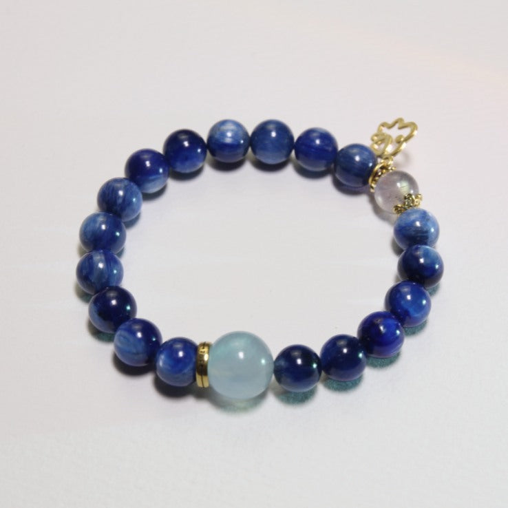 Flow Within - Water Element Personalized Aquamarine & Kyanite & Moonstone + Zodiac + Chinese Zodiac Sign