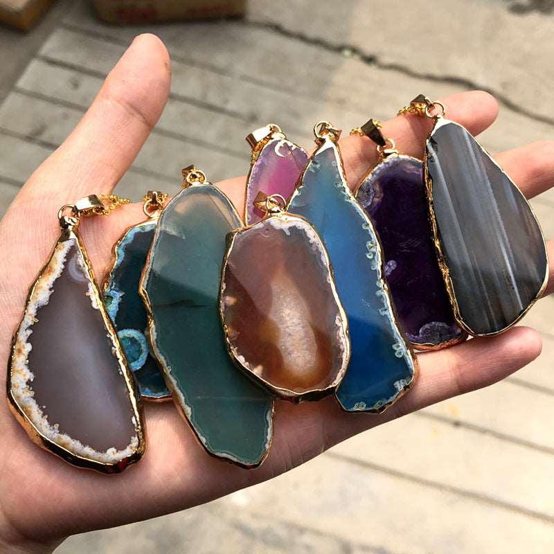 4 Pack of Natural Irregular Shape Crystal Pendants