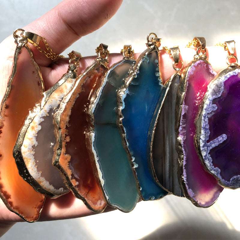 4 Pack of Natural Irregular Shape Crystal Pendants