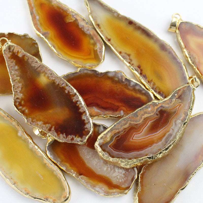 4 Pack of Natural Irregular Shape Crystal Pendants