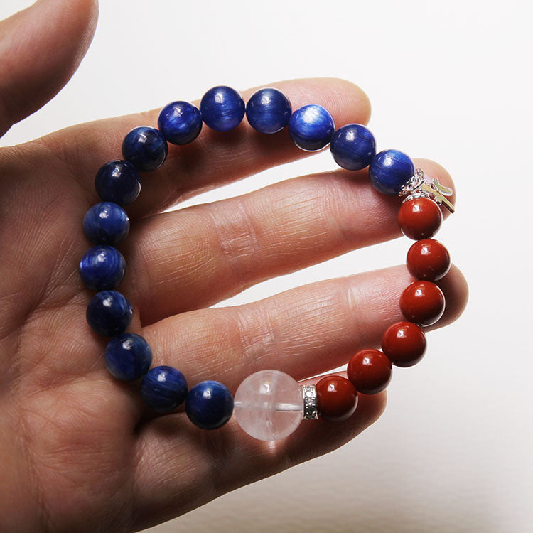 Energy Flow Bracelet – Personalize Zodiac Blue Kyanite & Southern Red Agate (His & Hers)