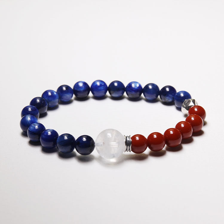 Energy Flow Bracelet – Personalize Zodiac Blue Kyanite & Southern Red Agate (His & Hers)