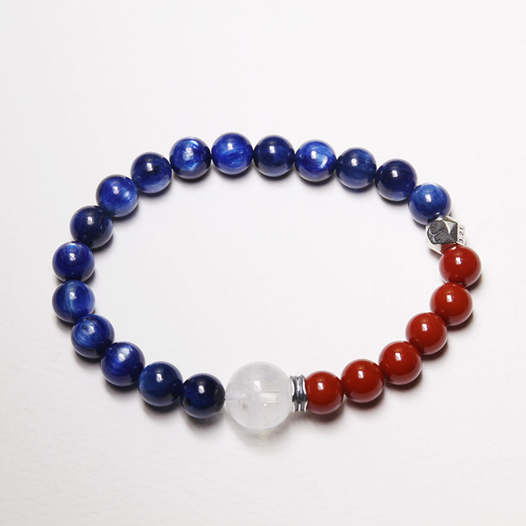 Energy Flow Bracelet – Personalize Zodiac Blue Kyanite & Southern Red Agate (His & Hers)