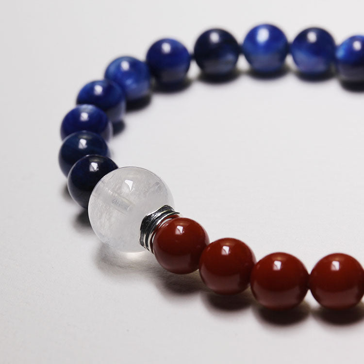 Energy Flow Bracelet – Personalize Zodiac Blue Kyanite & Southern Red Agate (His & Hers)