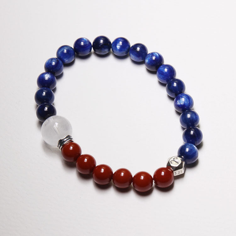 Energy Flow Bracelet – Personalize Zodiac Blue Kyanite & Southern Red Agate (His & Hers)