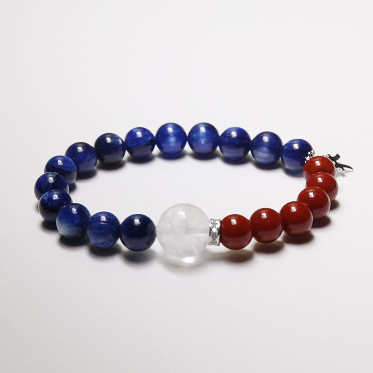 Energy Flow Bracelet – Personalize Zodiac Blue Kyanite & Southern Red Agate (His & Hers)