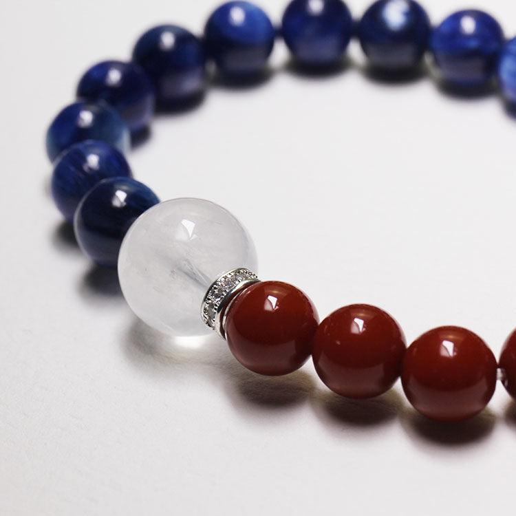 Energy Flow Bracelet – Personalize Zodiac Blue Kyanite & Southern Red Agate (His & Hers)
