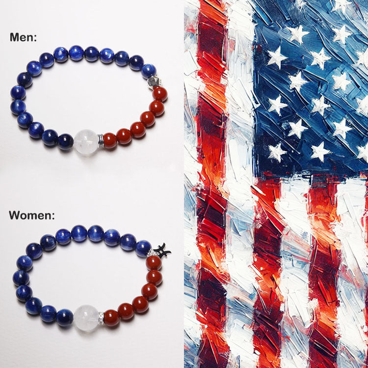 Energy Flow Bracelet – Personalize Zodiac Blue Kyanite & Southern Red Agate (His & Hers)