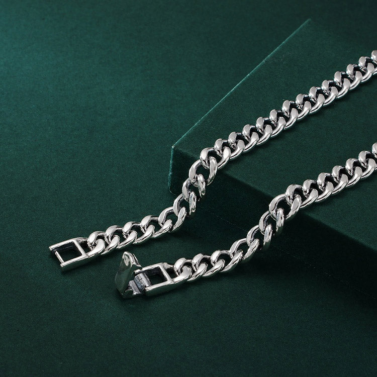 5mm Cuban Link Chain S925 Sterling Silver Necklace