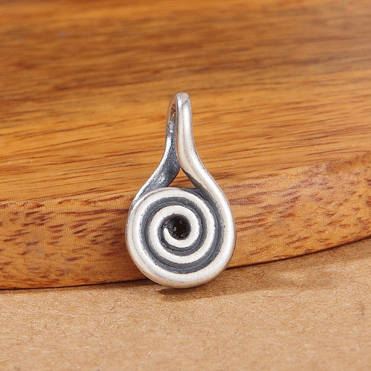 Handcrafted Spiral S925 Sterling Silver Pendant