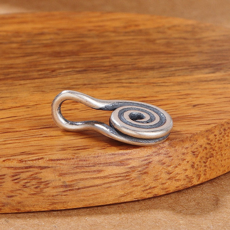 Handcrafted Spiral S925 Sterling Silver Pendant