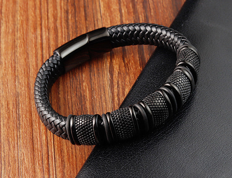 Handmade Genuine Leather Braided Bracelet for Men