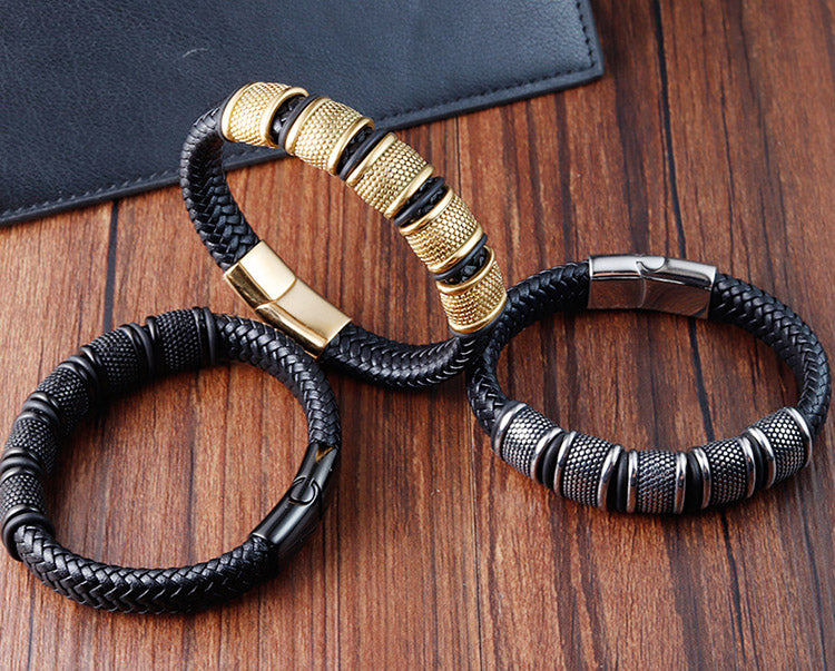 Handmade Genuine Leather Braided Bracelet for Men