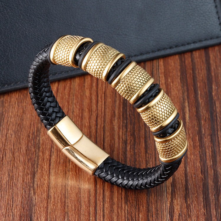 Handmade Genuine Leather Braided Bracelet for Men