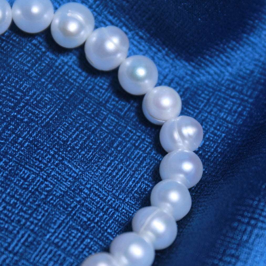 Natural Freshwater Pearls Bracelet Oval Pearls Baroque Pearls 8-9mm