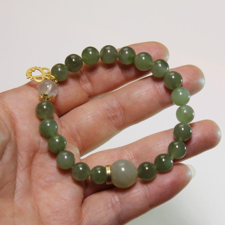 Vitality - Wood Element Premium Hetian Jade + Zodiac + Chinese Zodiac Personalize Bracelet