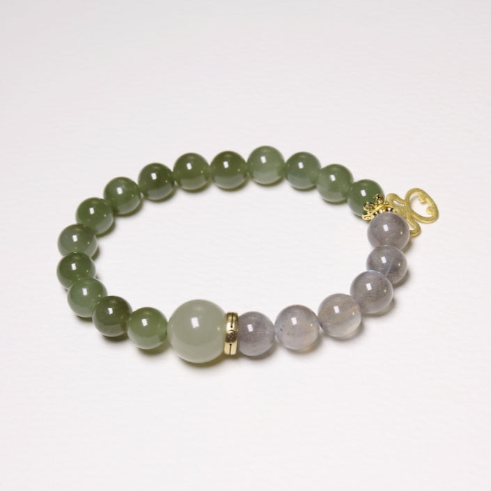 Vitality - Wood Element Premium Hetian Jade + Zodiac + Chinese Zodiac Personalize Bracelet