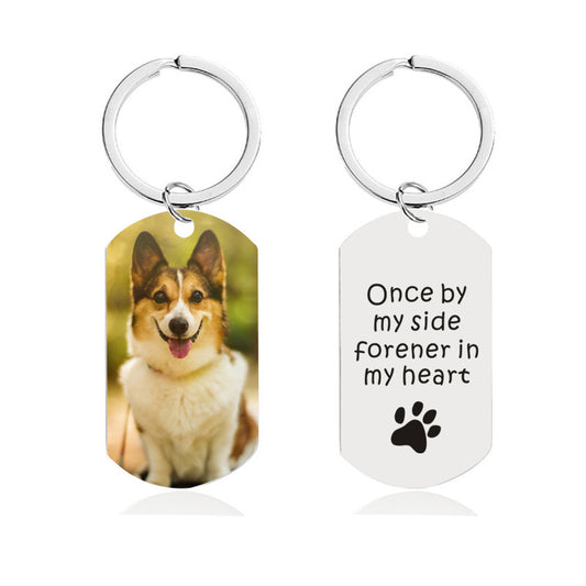 Personalized Double-sided Photo Text + Icons Custom Keychain Gift for Boyfriend Dad Mom Girlfriend Anniversary Pet Memorial