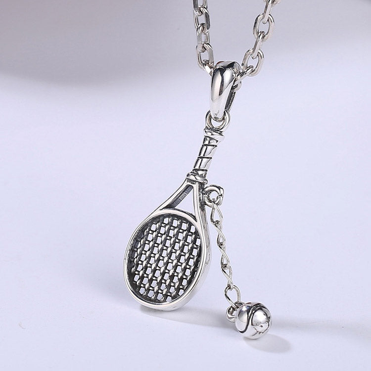 Handcrafted Tennis Racket or Badminton Racket S925 Sterling Silver Pendant