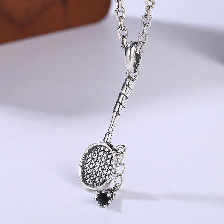 Handcrafted Tennis Racket or Badminton Racket S925 Sterling Silver Pendant