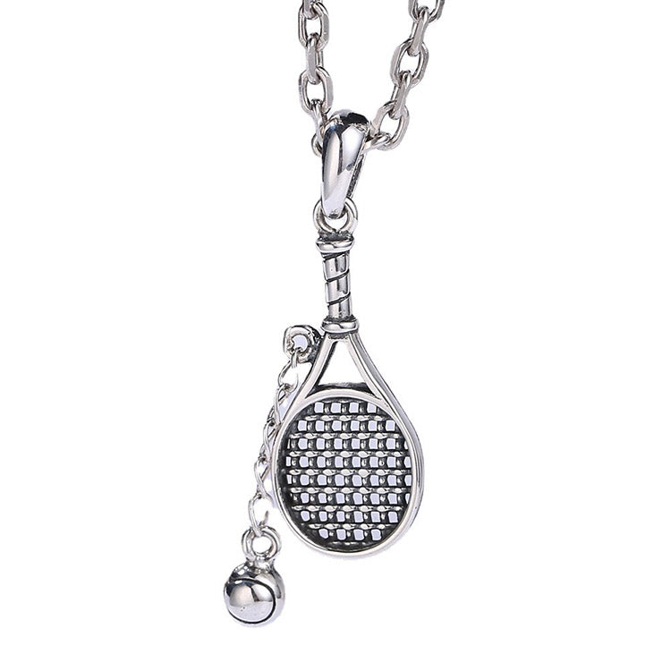 Handcrafted Tennis Racket or Badminton Racket S925 Sterling Silver Pendant