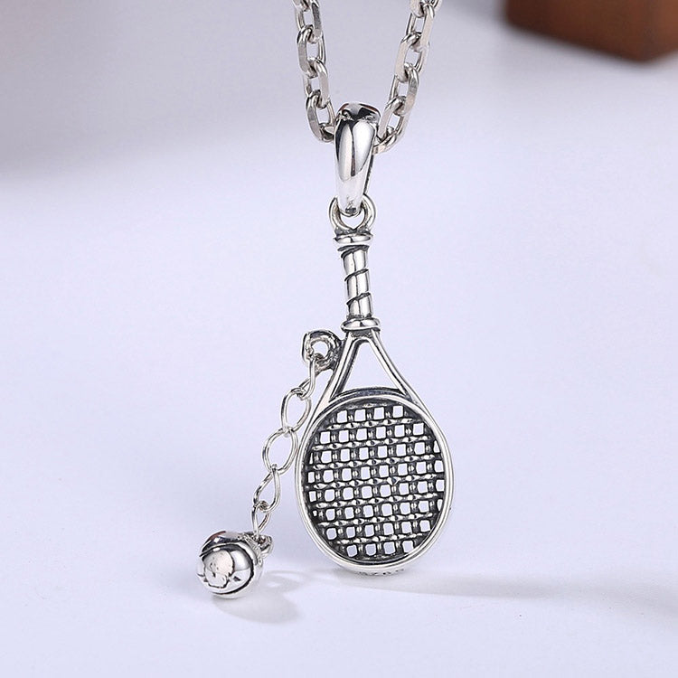 Handcrafted Tennis Racket or Badminton Racket S925 Sterling Silver Pendant