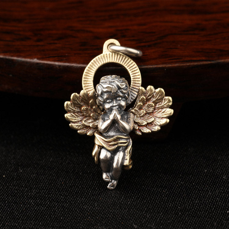 Handcrafted Cupid Angel S925 Sterling Silver Pendant