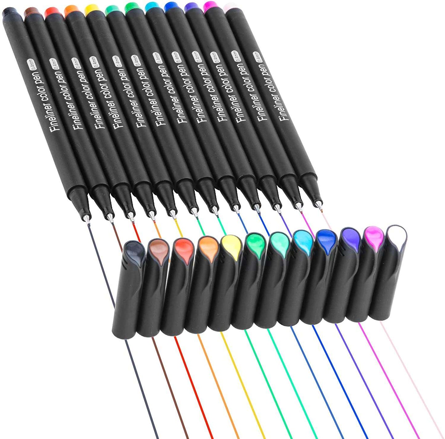 24 Pcs Planner Pens Colored Pens Set with 24 Colors Fineliner Color Pens 0.4mm Fine Tip Pen Drawing Journal Pens for Students Adults