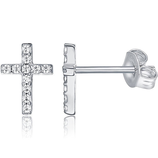 S925 Silver Sterling Cross Women's Earrings