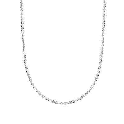 S925 Silver Sterling Sparkling Glitter Chain Necklace For Women