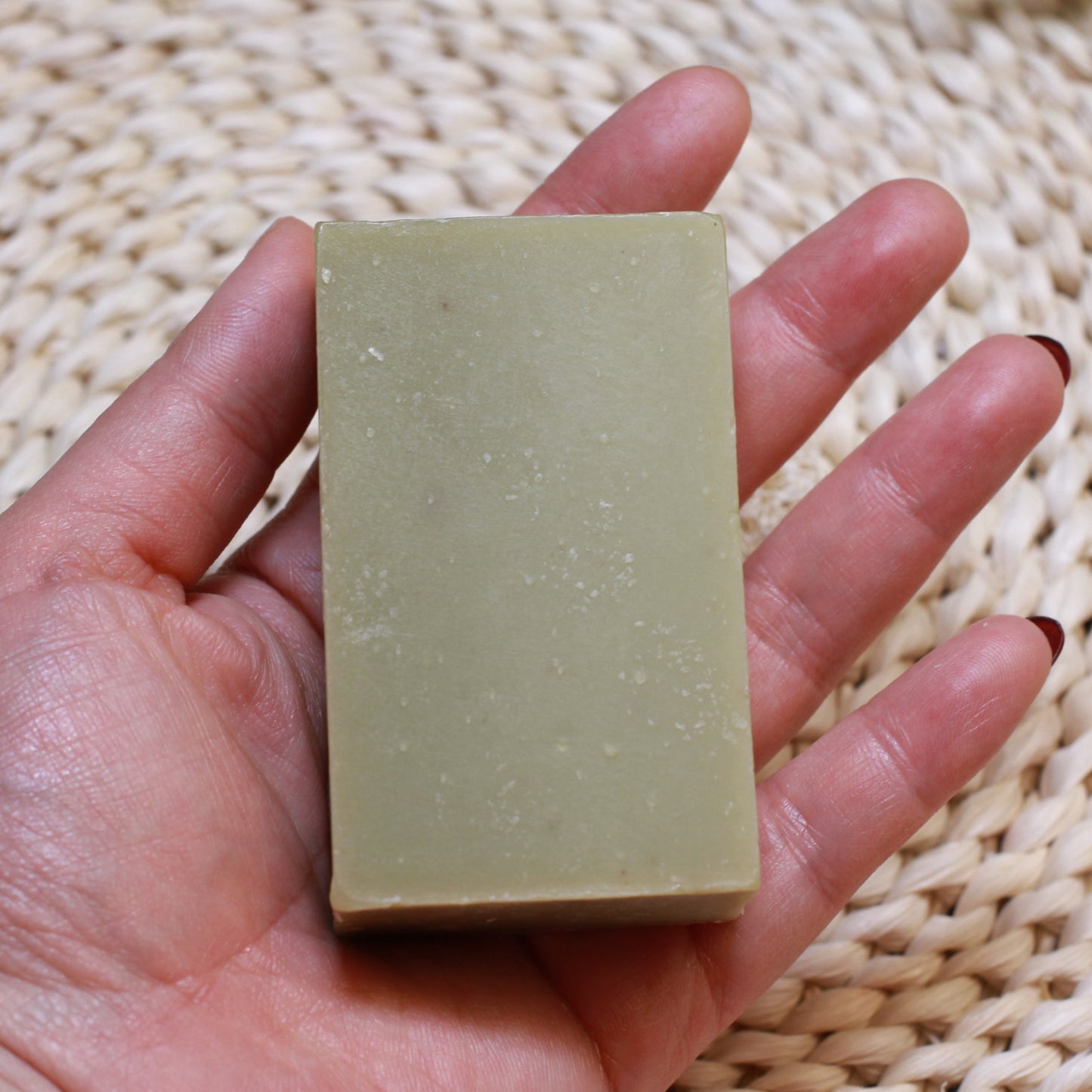 Handmade Melissa Spirulina Cold Process Soap for Skin Brighten Face Cleaning