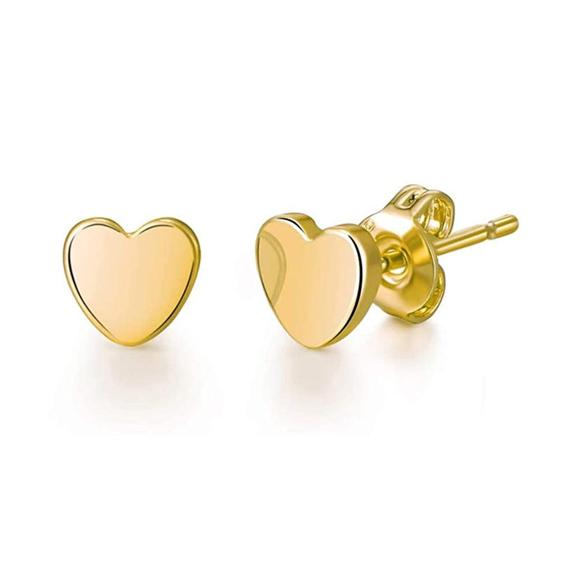 S925 Silver Earrings Unisex Earrings Heart Shape Earrings Studs