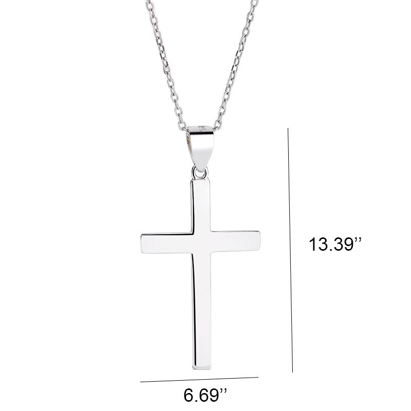 Unisex Necklace Sterling Silver Cross Pedant for Women Men Children with Pedant and Chain Necklace Set 1 Pcs